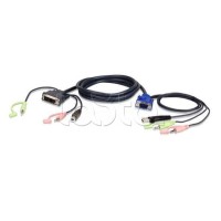 KVM Кабель для соединения ПК с консолью DVI-I ATEN 2L-7DX2U